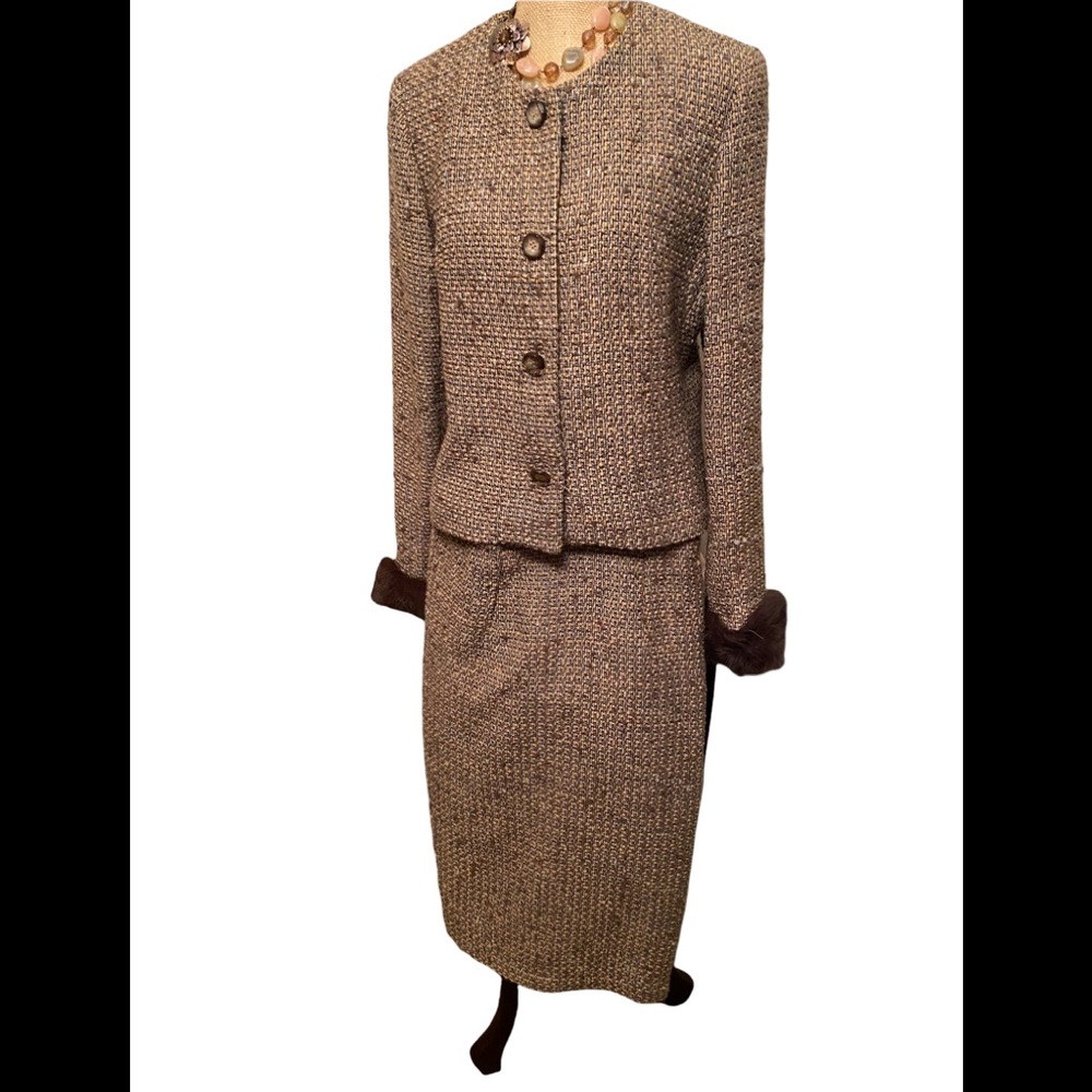 Vintage MichaelDeGray by George Simonton 2-Piece Tweed Skirt Suit